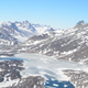 Fjord filled with melting sea ice and icebergs in East Greenland in June. Image: Paul Bierman